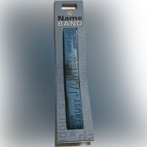 NWT🌟H&&H💫 JAMES Blue Name Band Rubber Bracelet